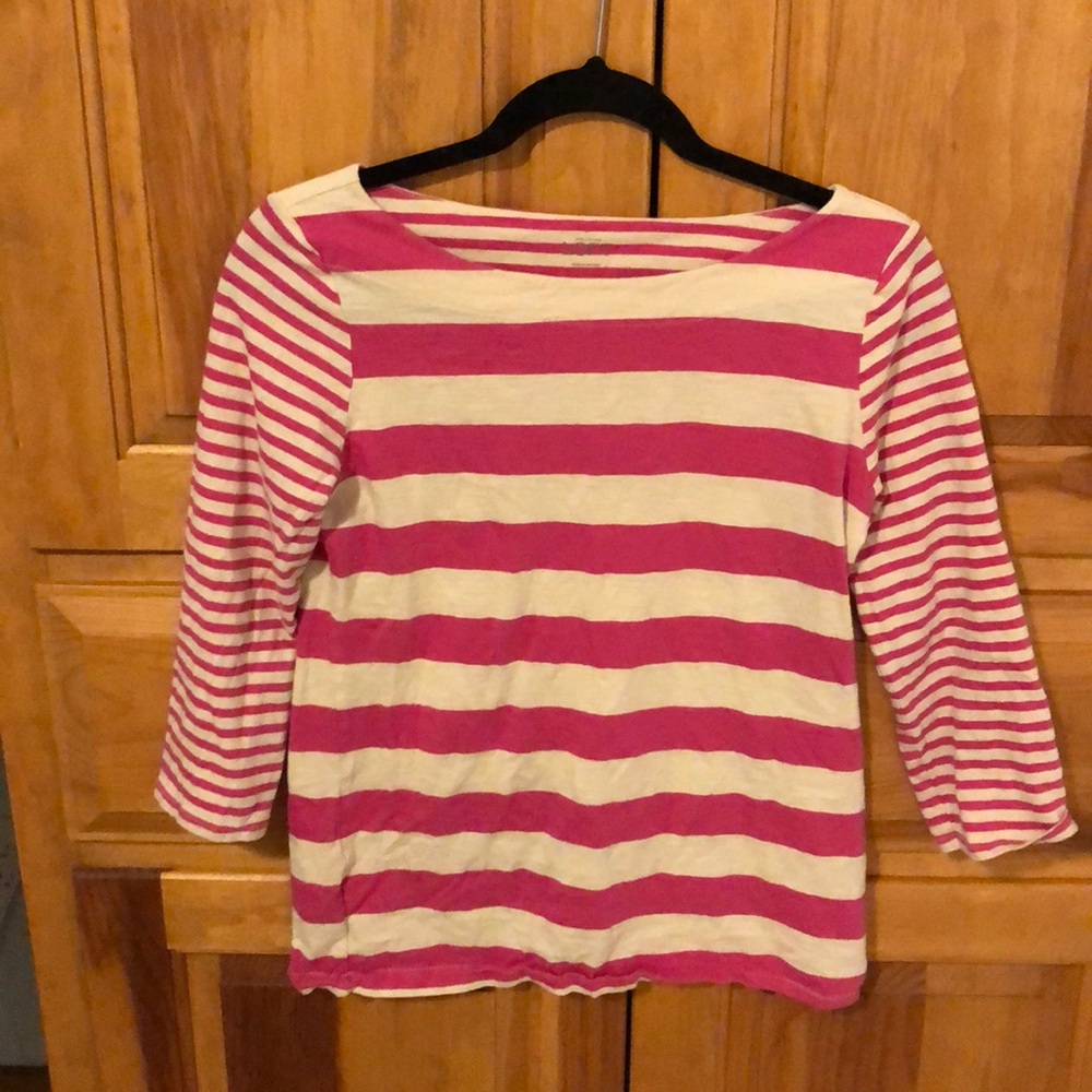 Ann Taylor LOFT Boatneck Tee with Crop Sleeves